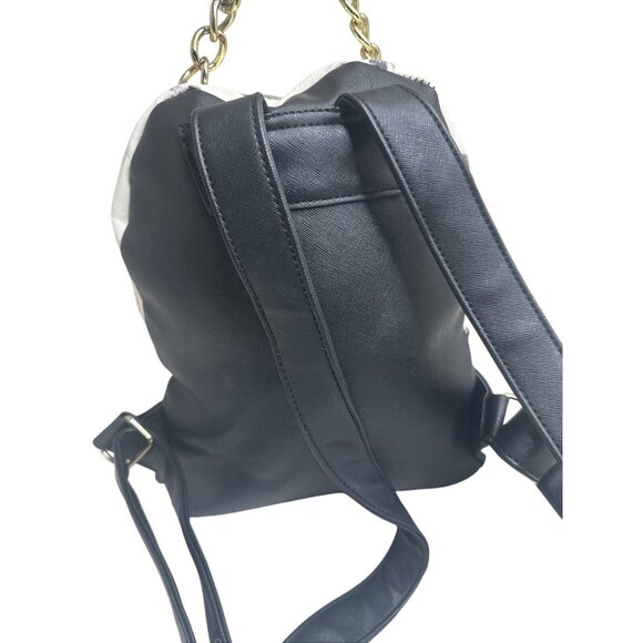 Betsey Johnson Cute Panda Print Backpack With Chain Accent Black & White - Picture 4 of 16